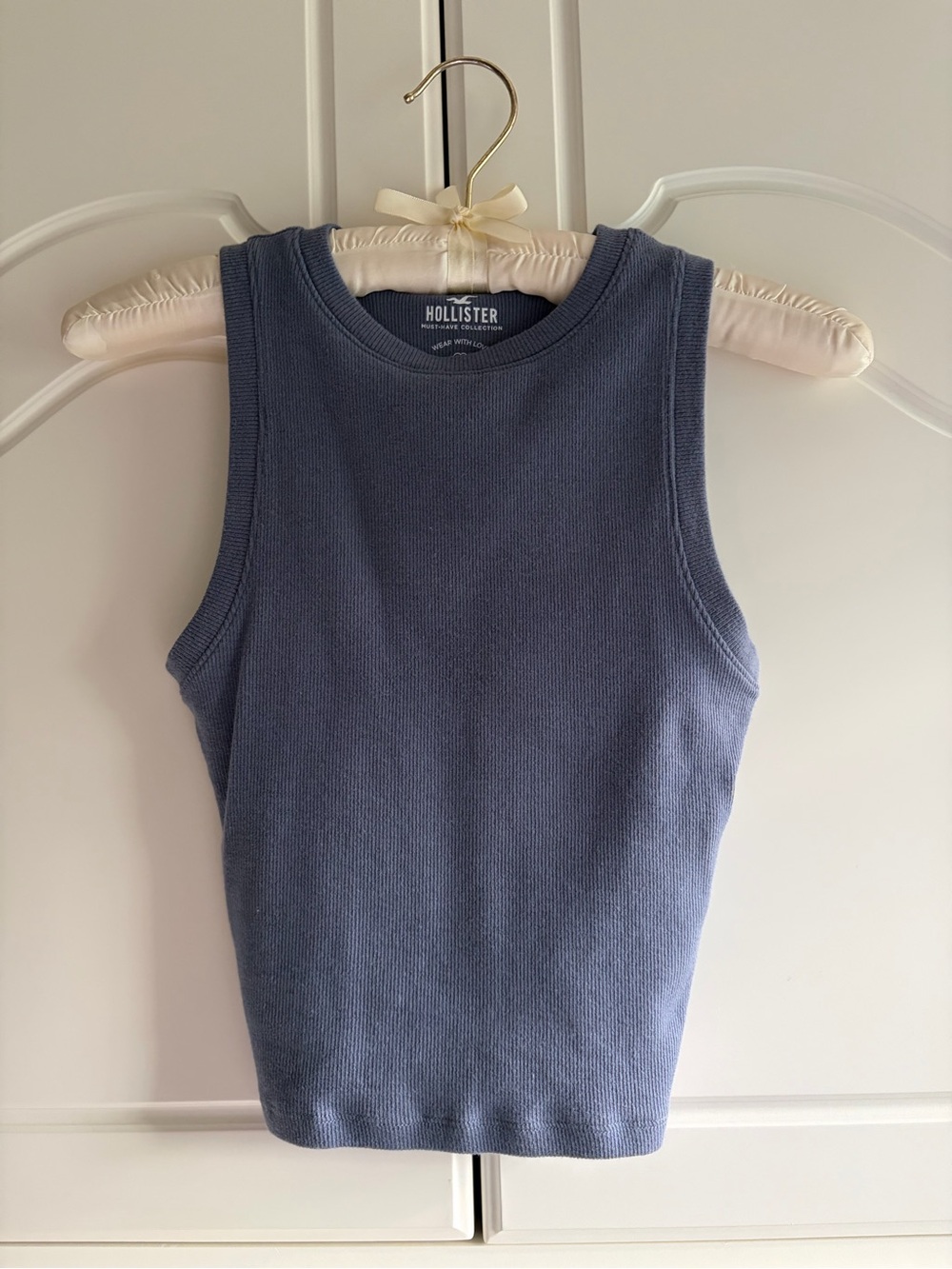 HOLLISTER - Dusty Blue Ribbed Tank Top